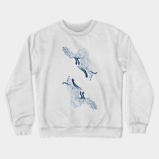 blue fox Crewneck Sweatshirt by arxitrav